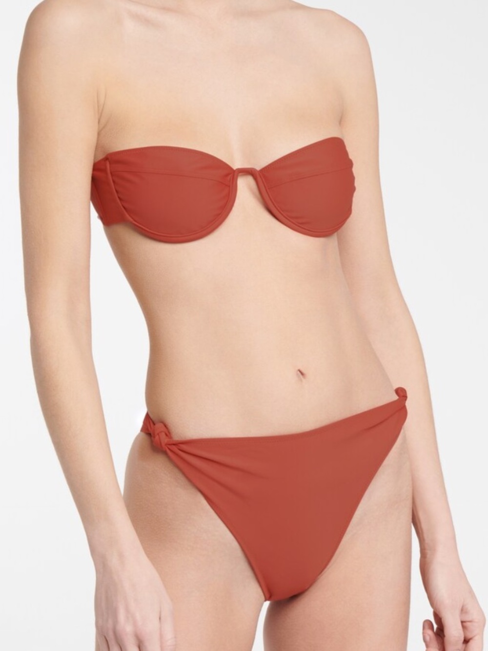 Tropic of C Sana Strapless Bandeau Bikini Set in Red